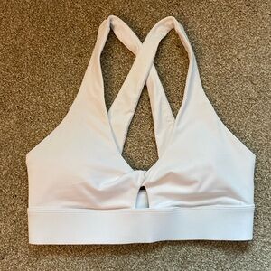 Fabletics White Twist Sports Bra